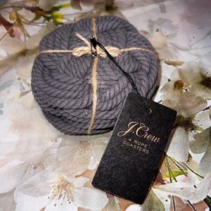 SOLD J.Crew Vintage Rope Coasters in Dark Grey NWT x4